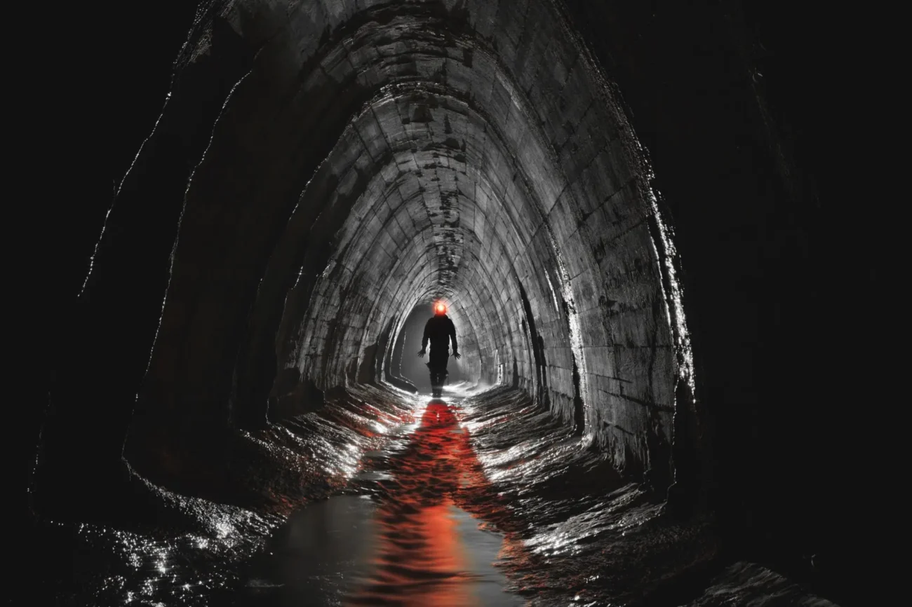 Shutterstock_762131017 | TVGURU.cz temný tunel a v něm postava