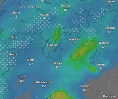 Aktuálně je ve střední Evropě sníh jenom v Alpách