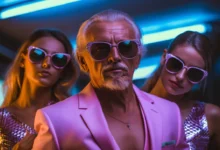 Hugh Hefner společně se dvěma ženami