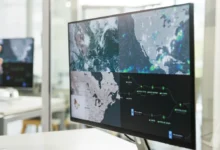 Monitor s předpovědí počasí.