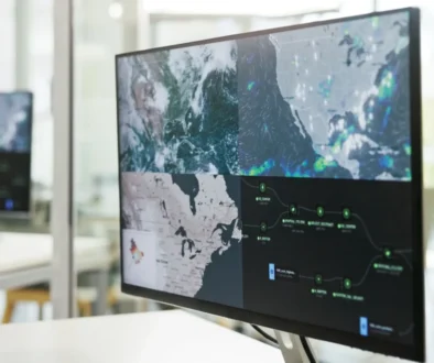 Monitor s předpovědí počasí.