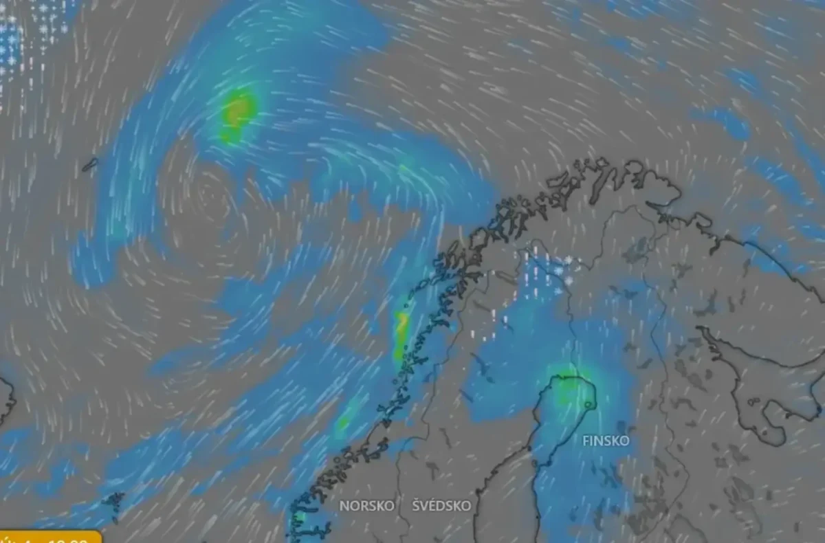Aktuální snímek severní Evropy