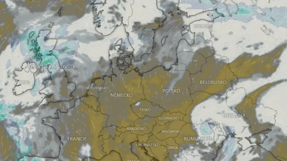 Aktuální oblačnost nad Evropou