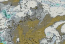 Aktuální oblačnost nad Evropou