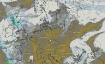 Aktuální oblačnost nad Evropou