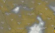 Aktuální oblačnost. Od včerejška se výrazně protrhala