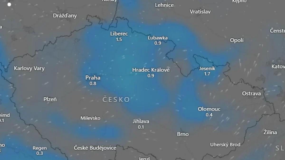 Srážky dnes odpoledne