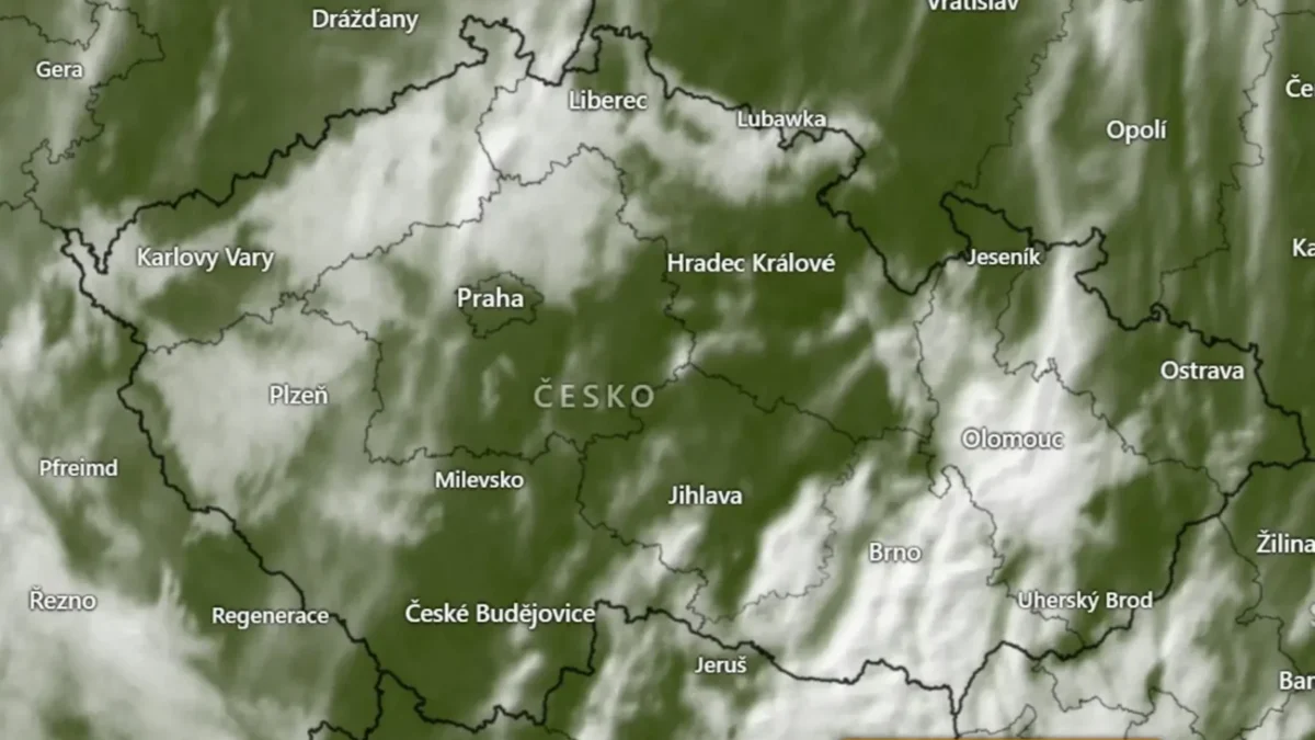 Aktuální oblačnost nad Českou republikou