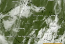 Aktuální oblačnost nad Českou republikou