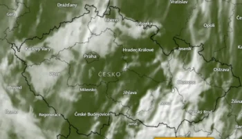 Aktuální oblačnost nad Českou republikou