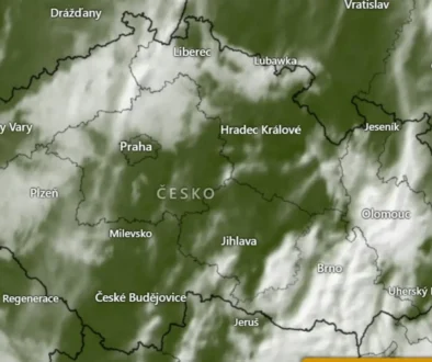 Aktuální oblačnost nad Českou republikou