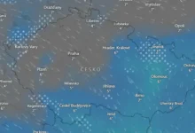 Sněžení na horách v pondělí 17. 11. 2025