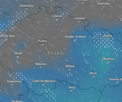 Sněžení na horách v pondělí 17. 11. 2025