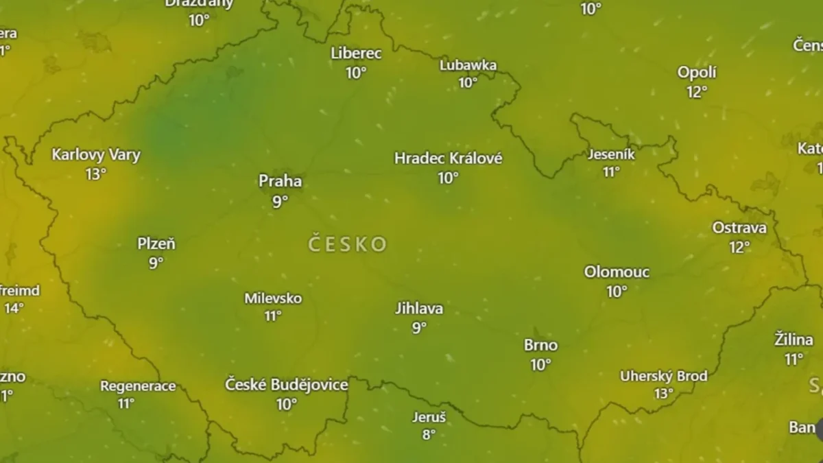 Jeden z možných scénářů vývoje teplot na Štědrý den