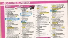 tv program tištěný a v něm zakroužkované pořady
