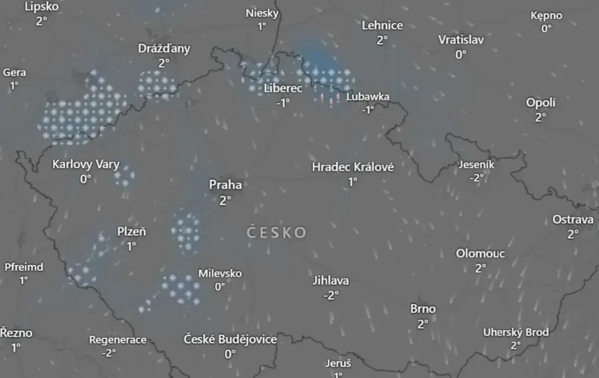 Situace v pondělí 17. listopadu 2025