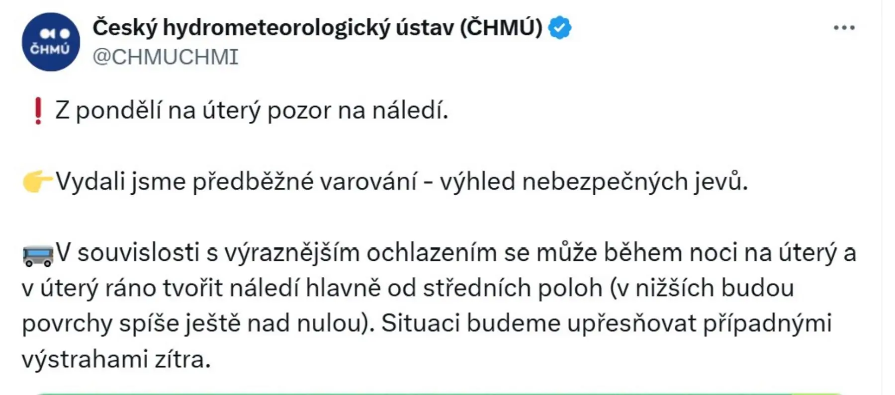 Upozornění na tvorbu náledí | TVGURU.cz Upozornění na tvorbu náledí
