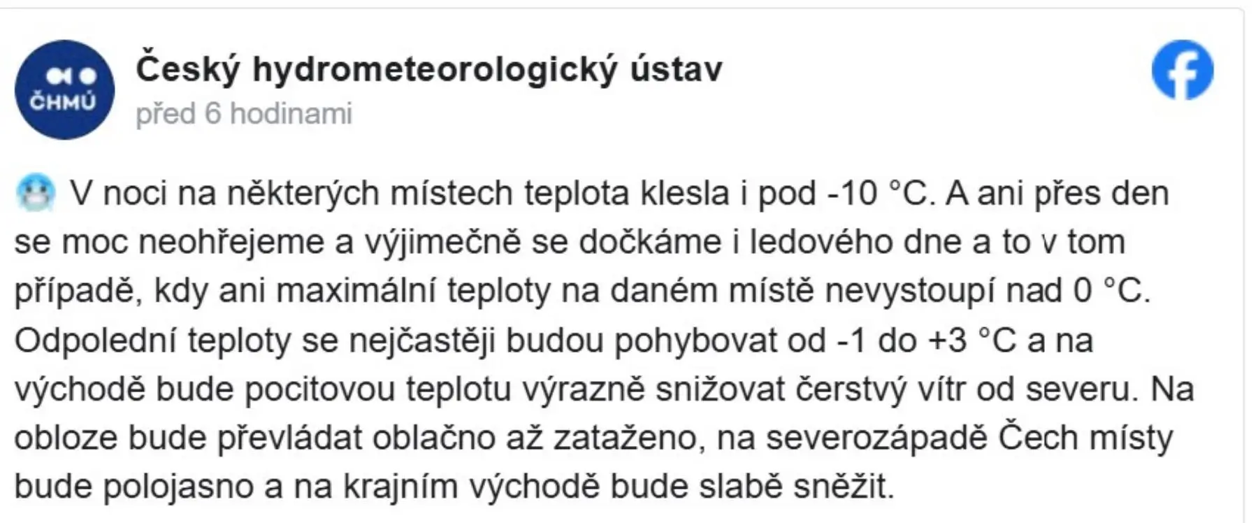 Aktuální zpráva ČHMÚ