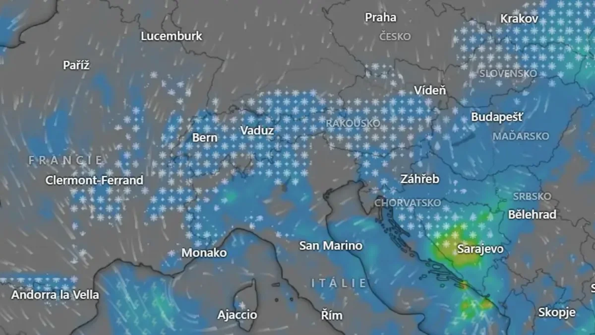 Pátek - sněžení v Evropě