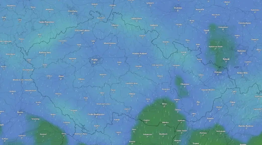 Snímek obrazovky 2025-11-21 152551 | TVGURU.cz Mapa ČR s předpovědí počasí.