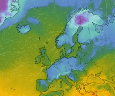 Aktuální rozložení teplot v Evropě