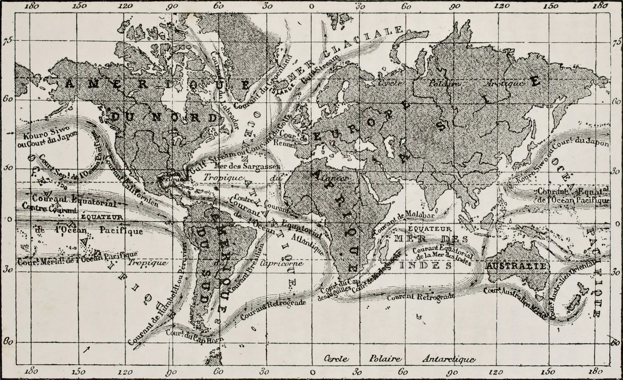 Mapa pohybu Golfského proudu