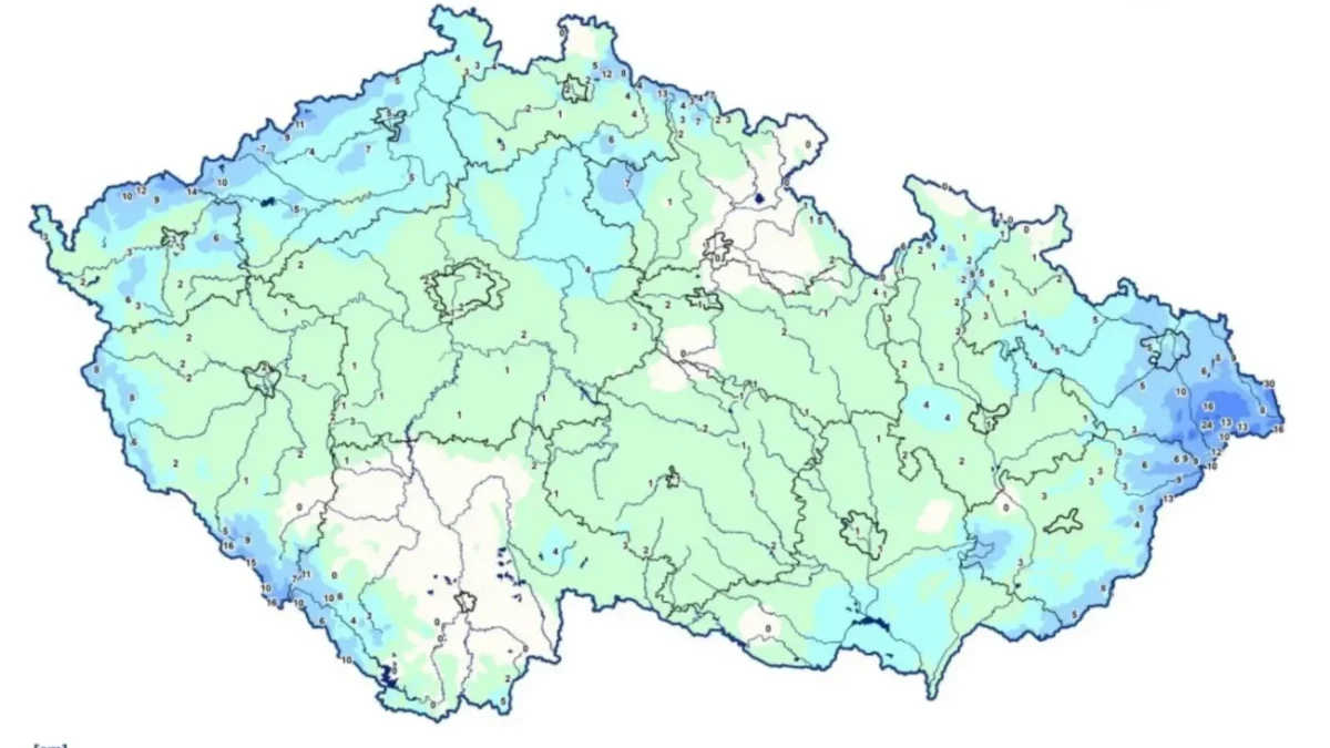 Výška sněhu v pondělí 24. 11. 2025