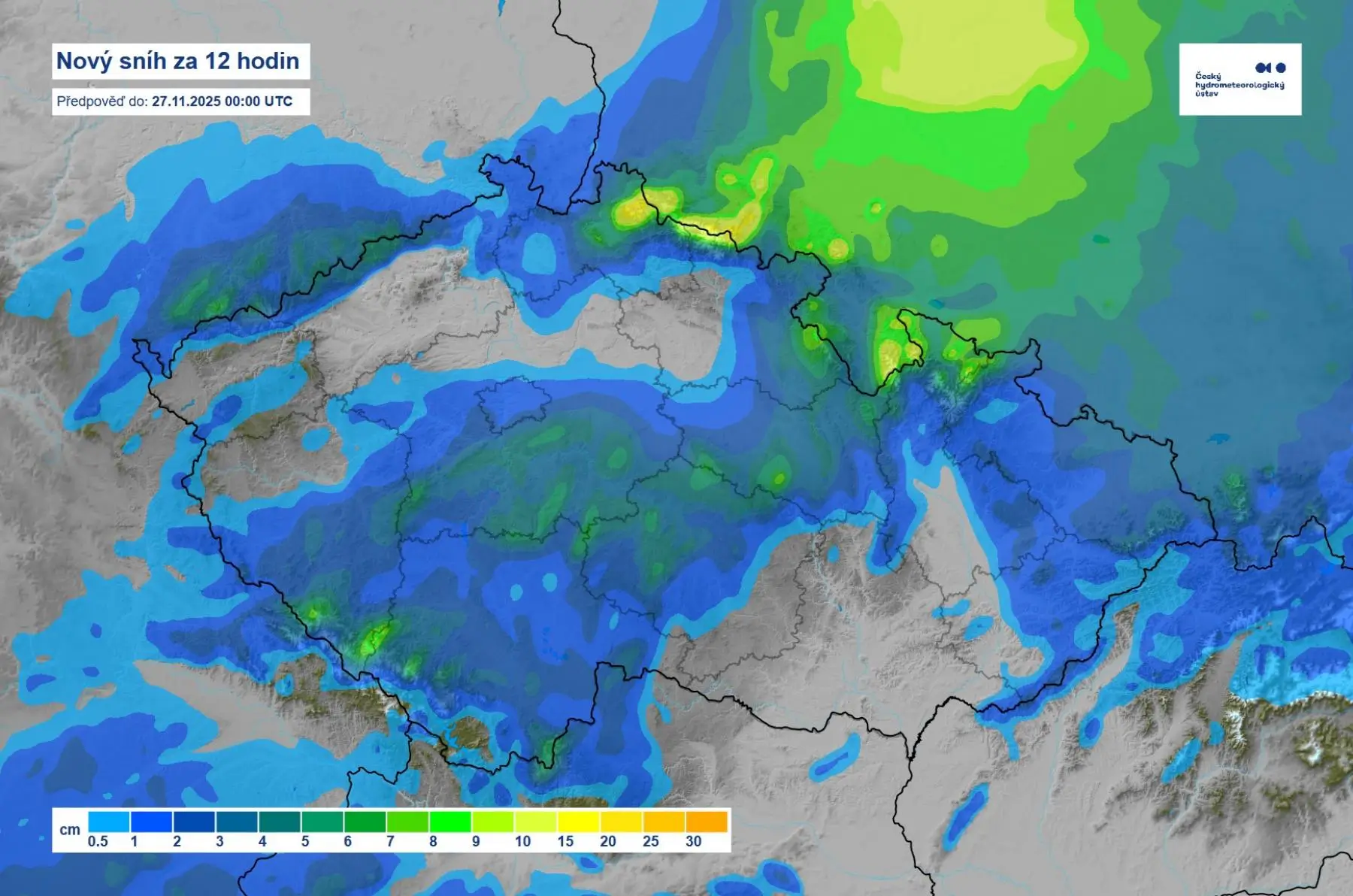 Aktuální úhrny sněhu