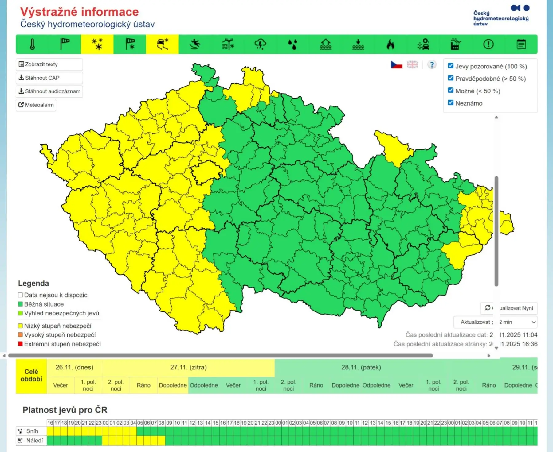 Výstraha ČHMÚ na čtvrtek