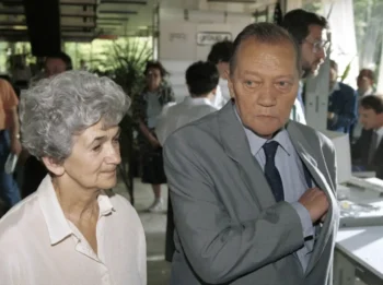 Rudolf Hrušínský starší s manželkou.