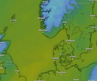 I v severní Evropě se teploty drží nad nulou