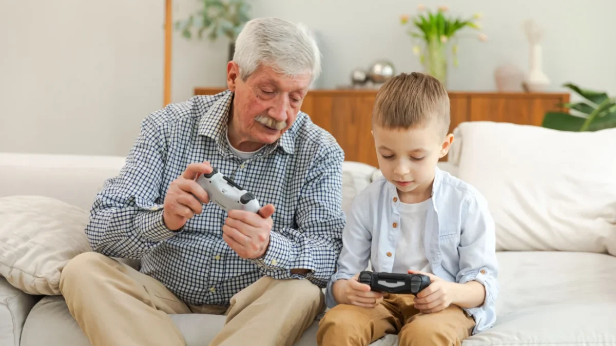 důchodce a malý chlapec