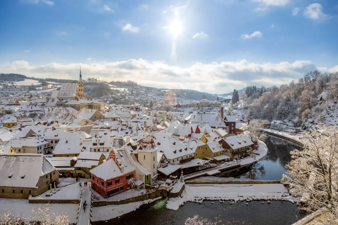 zasněžený Český Krumlov