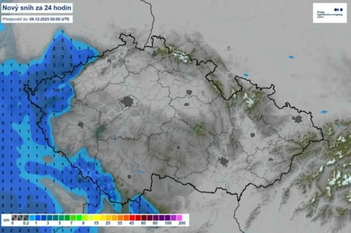 Nový sníh za 24 hodin