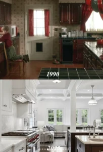 Dům ze Sám doma v roce 1990 versus 2025. Zdroj: Instagram