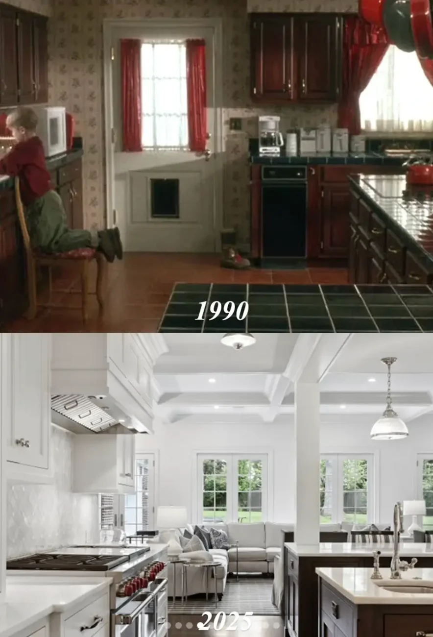 Dům ze Sám doma v roce 1990 versus 2025. Zdroj: Instagram