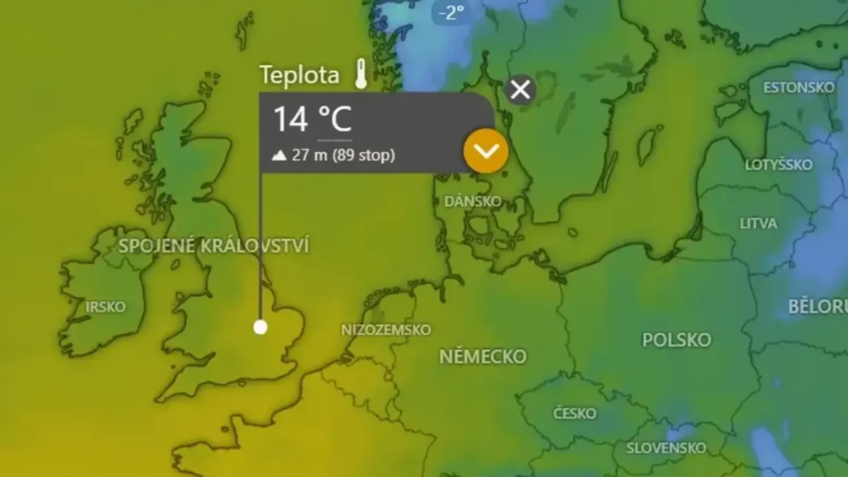 Aktuální teploty v Evropě