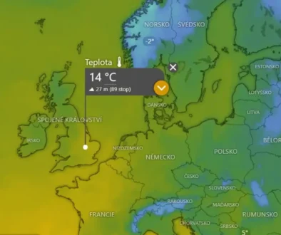 Aktuální teploty v Evropě