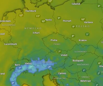 Takto aktuálně vypadá Evropa pod vlivem teplého proudění vzduchu