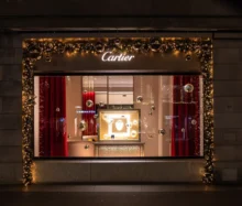 Vánoční výloha prodejny Cartier