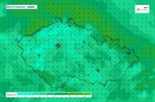 Teploty po přechodu včerejší studené fronty výrazně klesly - páteční denní maxima