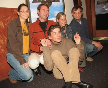 Jiří Strach a herci filmu Anděl páně