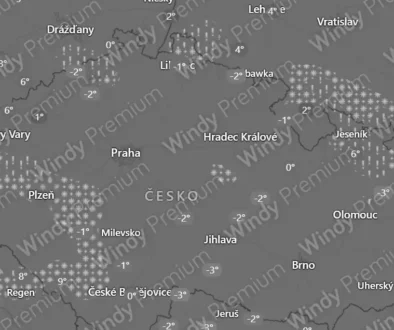 Sněžení a mrznoucí déšť 28 prosince v 5 hodin ráno