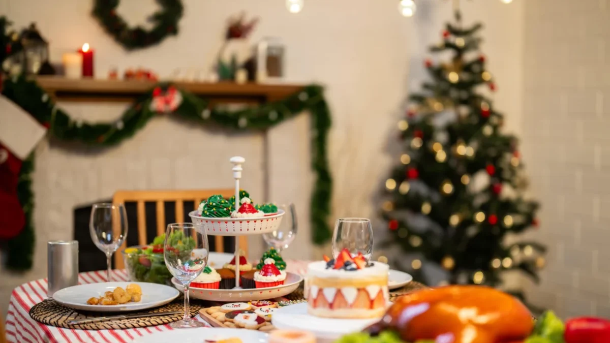 vánoční stůl