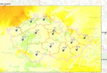 Aktuální teploty a proudění vzduchu
