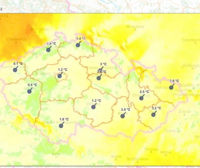 Aktuální teploty a proudění vzduchu