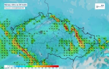 Zatímco doposud bylo spíš klidno, o Vánocích nás čeká silný vítr. Hlavně na horách