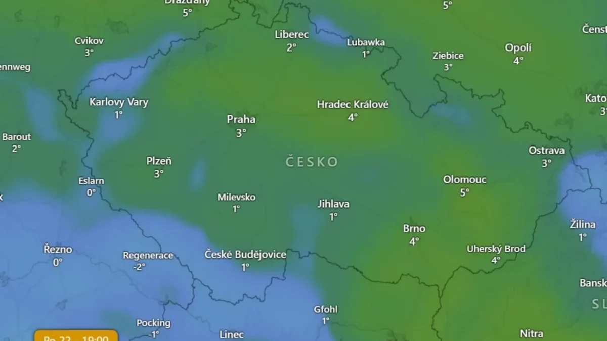 Aktuální teploty v Česku