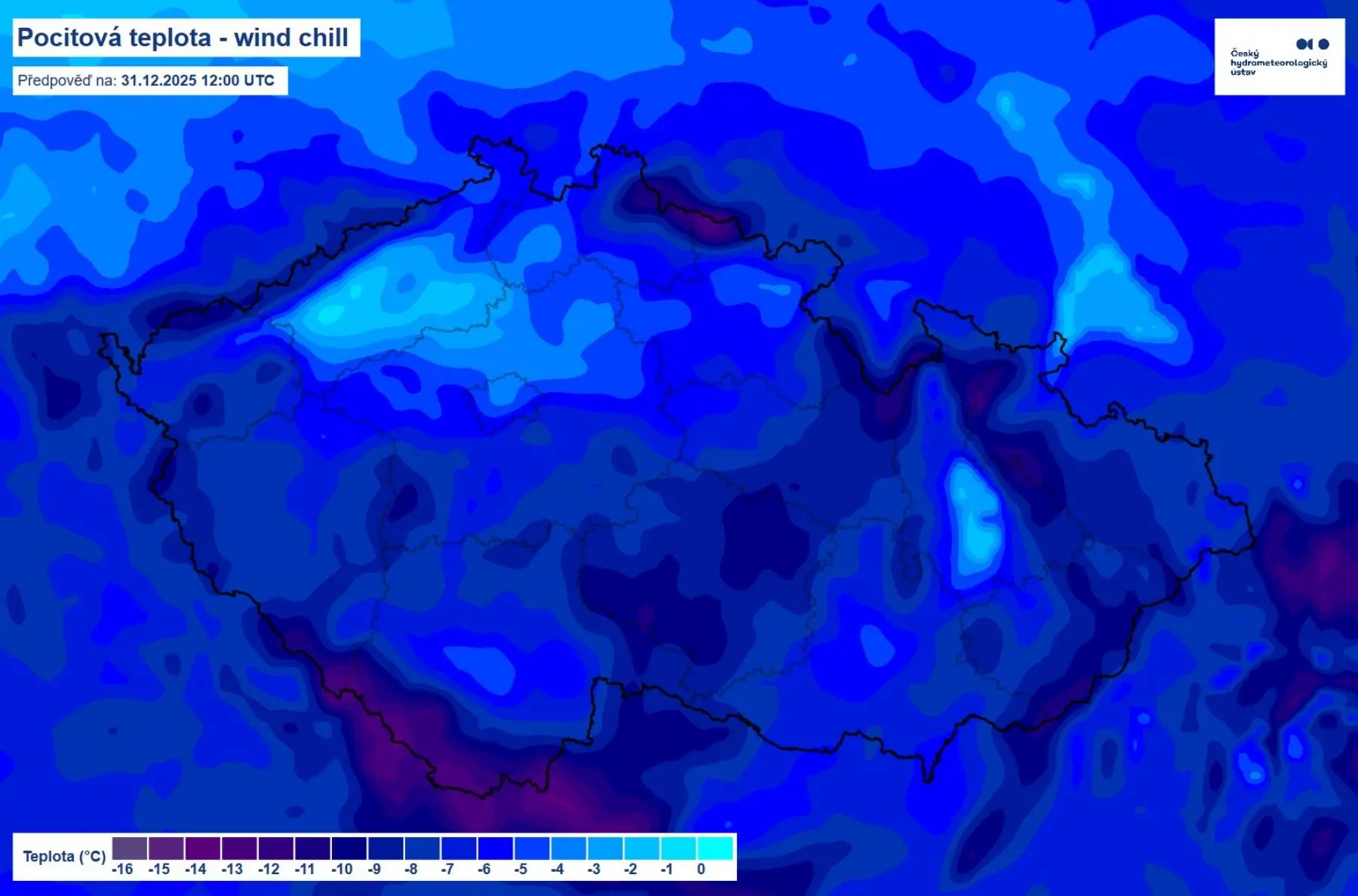 Teploty v ČR na Silvestra