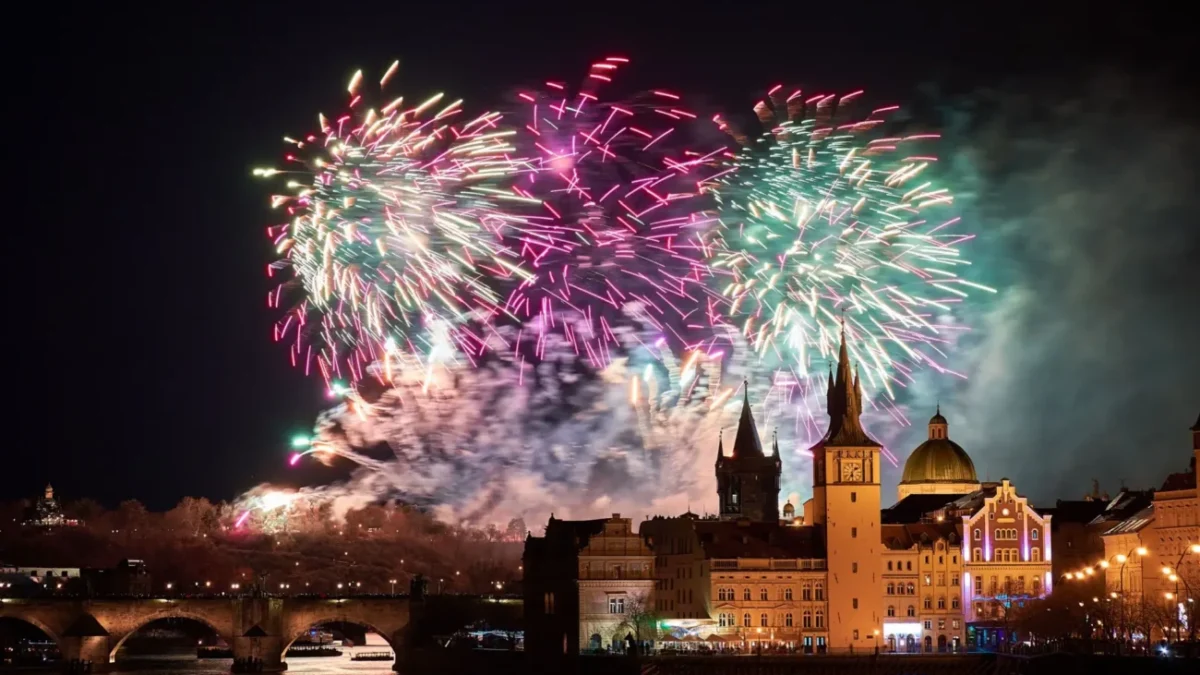 ohňostroj v Praze